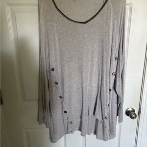 Cato Light Gray Tunic with Button Details
